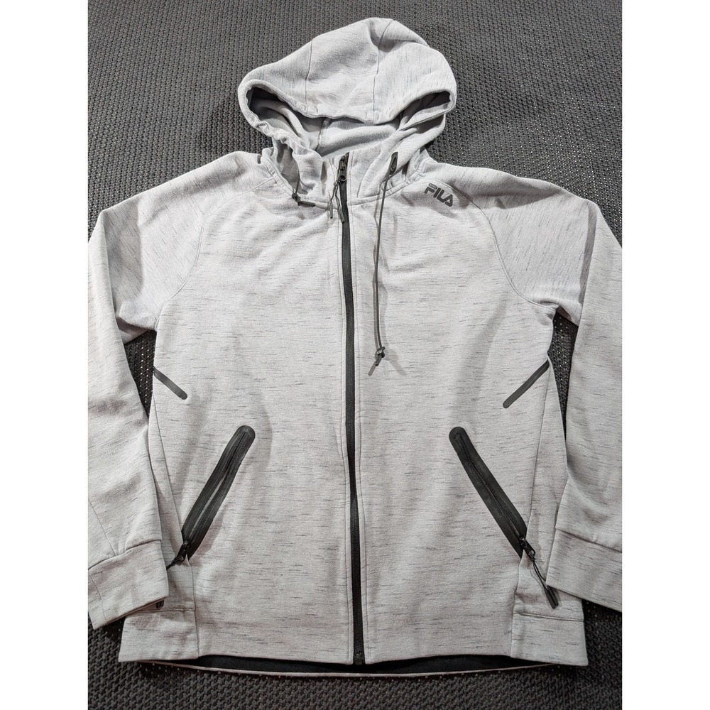 Fila Sport Mens Gray Heather Live In Motion Full Zip Hoodie Jacket Size M
